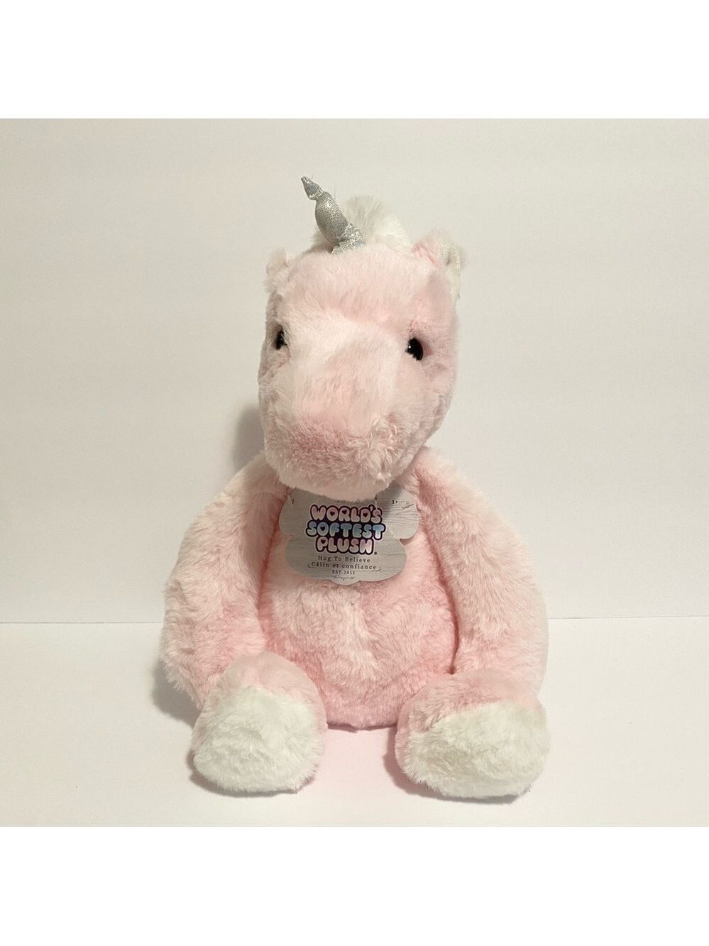Worlds Softest Plush Pink Unicorn Baby Stuffed Animal Floppy Toy 14” Gift NWT